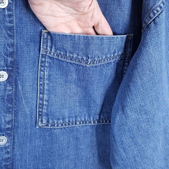 G STAR RAW Mens Jacket Large Blue Jean Button Denim Overshirt Streetwear $210 - Picture 4 of 13